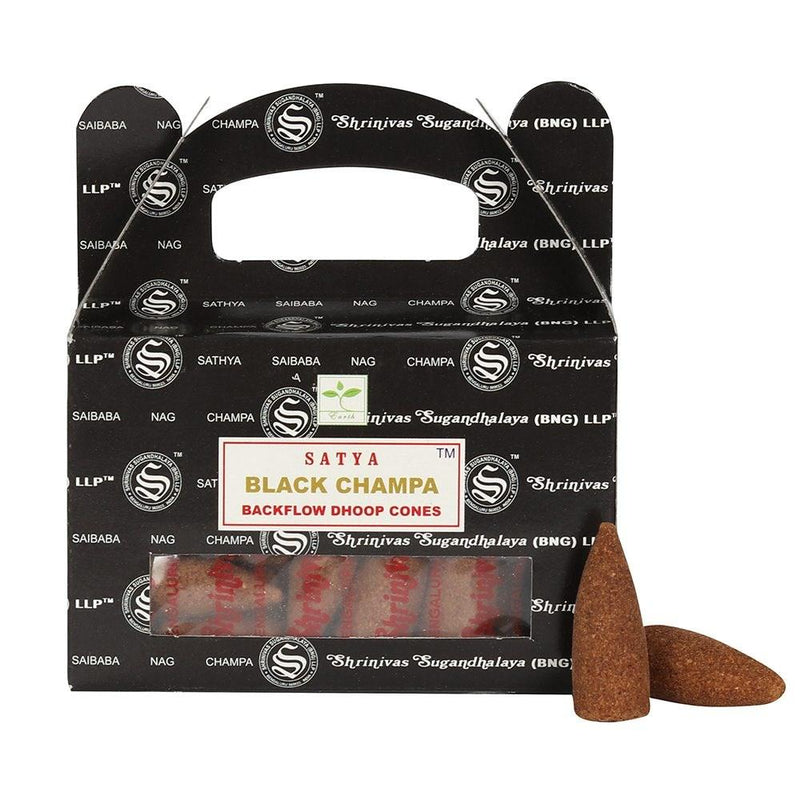 Black Champa - Satya Backflow Incense Cones