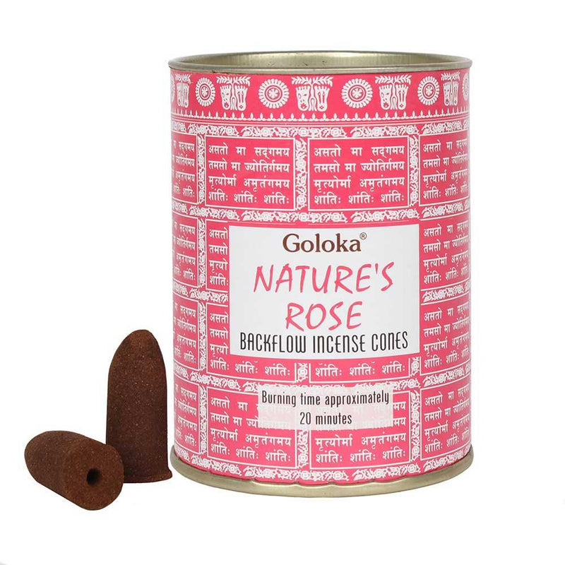 Goloka Rose Backflow Incense Cones