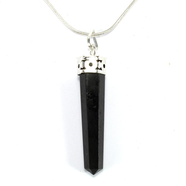 Black Tourmaline Pencil Pendant