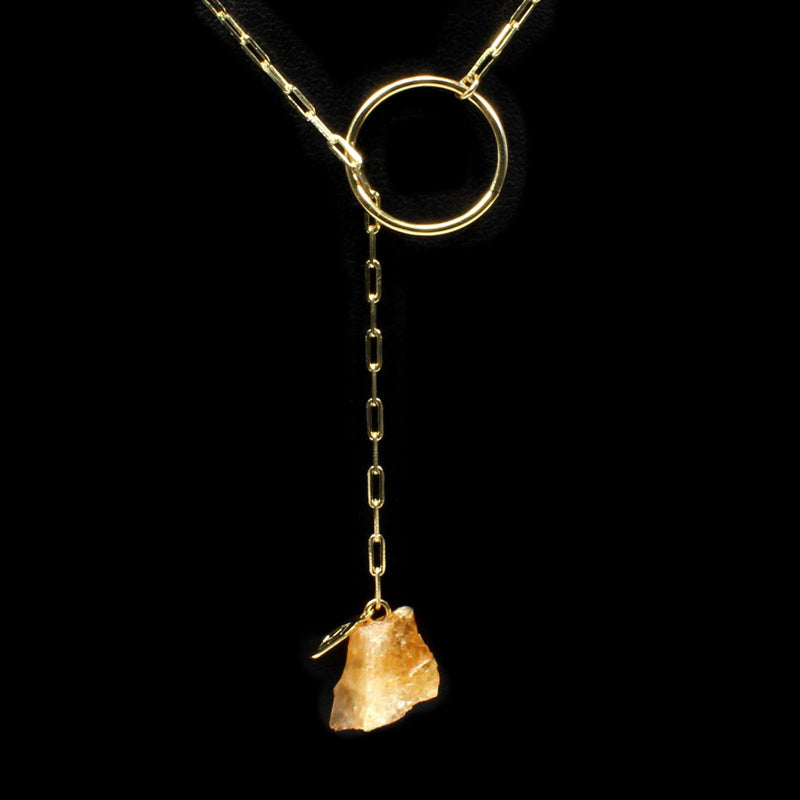 Citrine Eternity Necklace - Gold