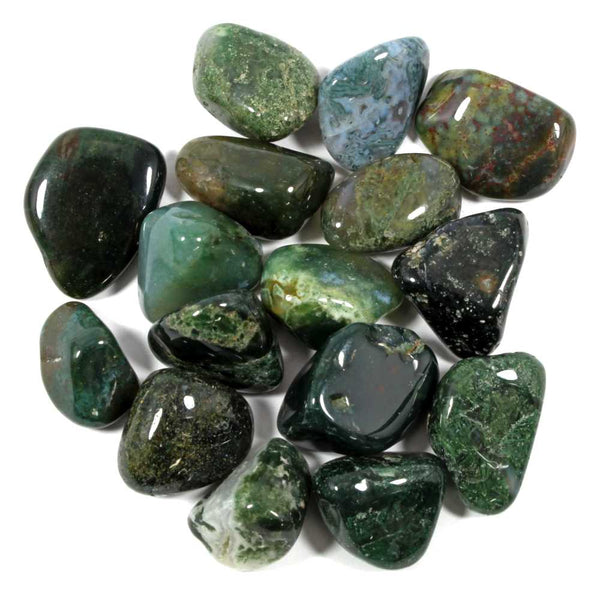 Agate Polished Tumblestone - Moss Agate Healing Crystals