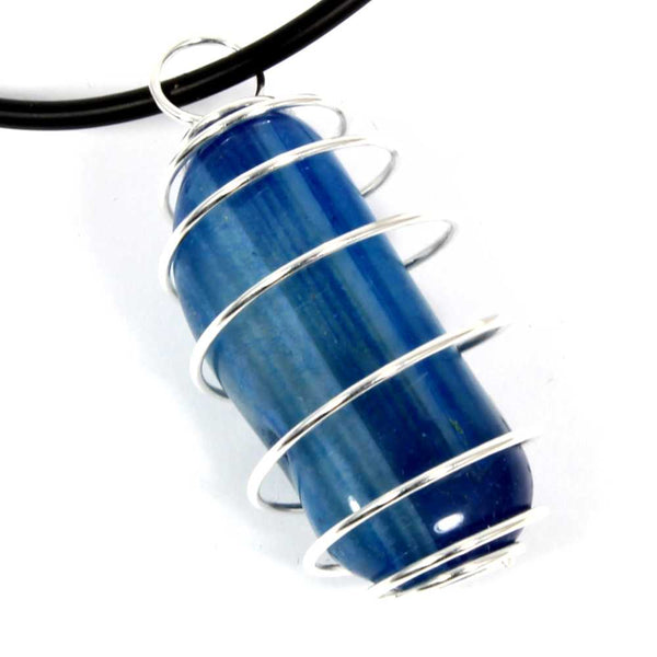 Blue Agate Wire Wrapped Necklace