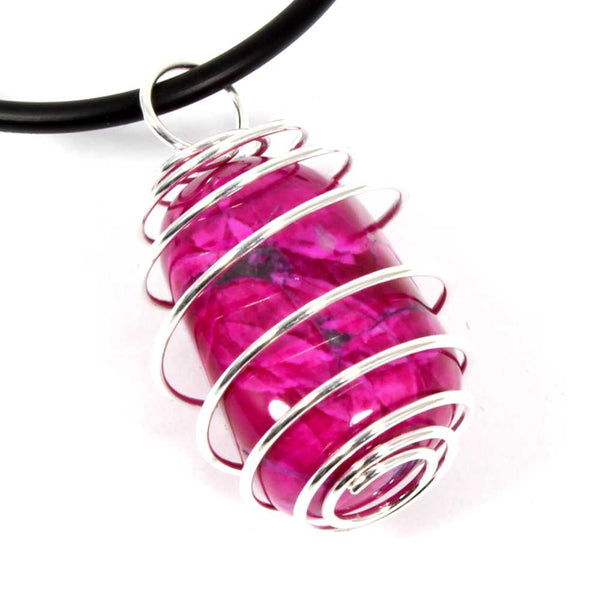 Pink Howlite Wire Wrapped Necklace