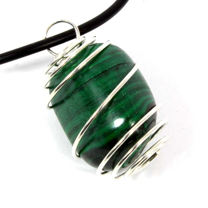 Malachite Wire Wrapped Necklace