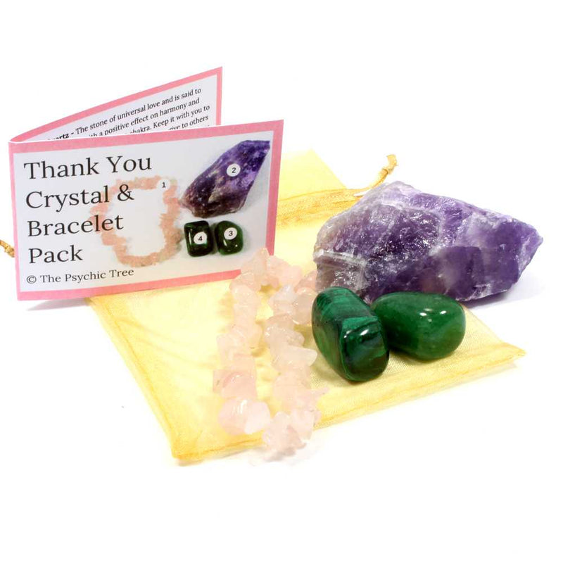 Thank You Healing Crystal & Rose Quartz Bracelet Pack