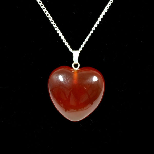 Carnelian Heart Pendant With Chain