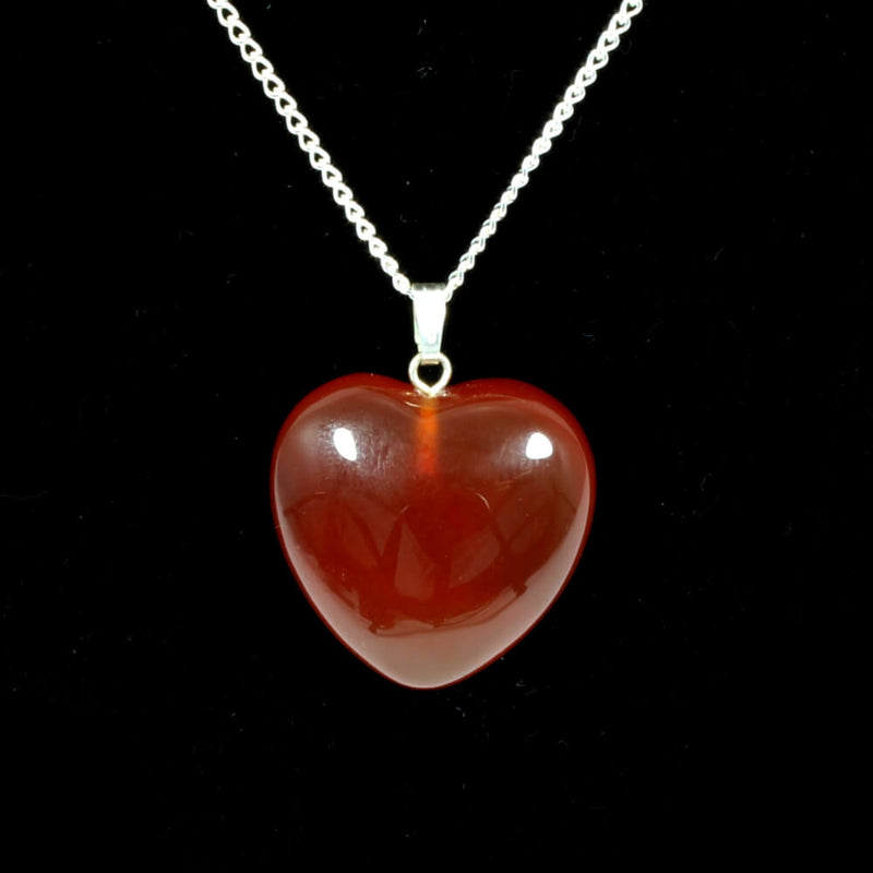 Carnelian Heart Pendant With Chain - Main Image