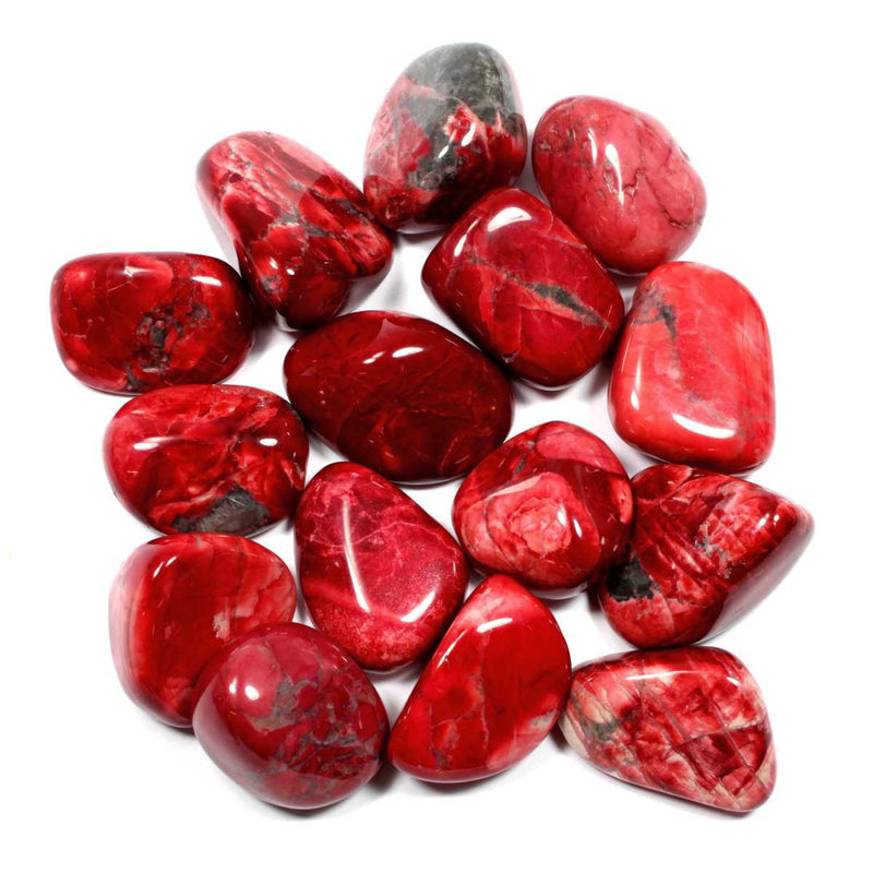 Red Howlite Polished Tumblestone Healing Crystals