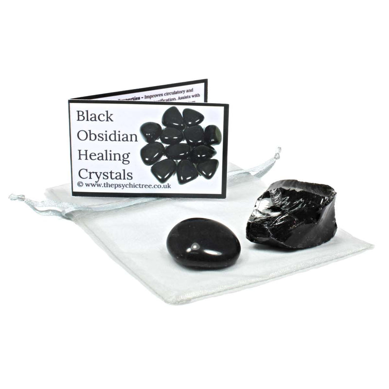 Black Obsidian Rough 'n' Tumble Crystal Pack