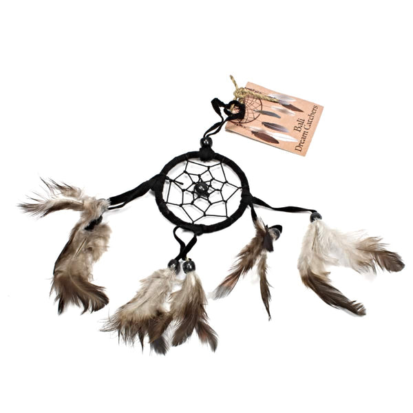 Small Round Bali Dreamcatcher - Black