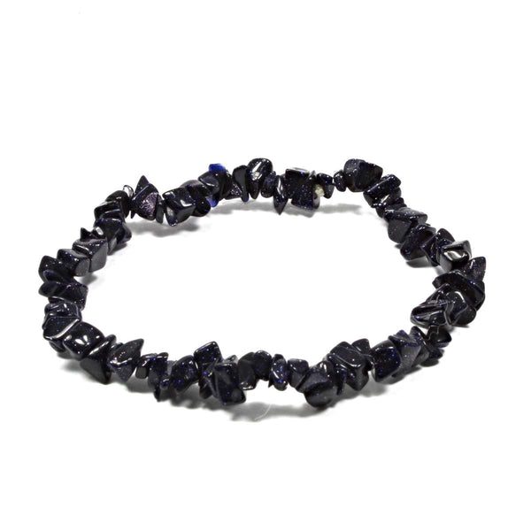 Blue Goldstone Stone Chip Bracelet