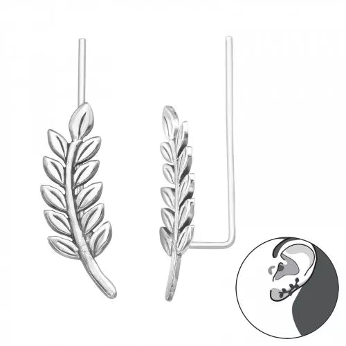 Sterling Silver Branch Ear Cuff and Ear Pin