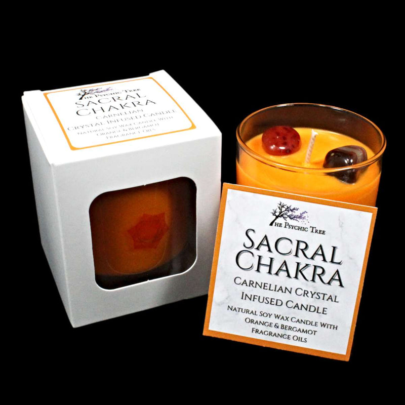 Sacral Chakra - Crystal Infused Scented Candle