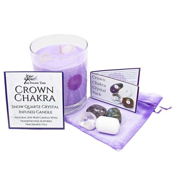 Crown Chakra Healing Crystal & Candle Combination Pack