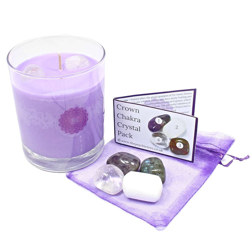 Crown Chakra Healing Crystal & Candle Combination Pack