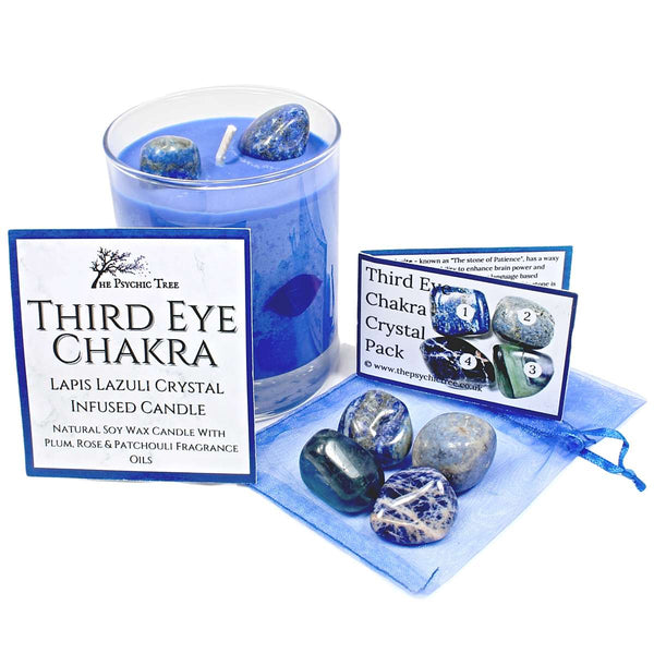 Third Eye Chakra Healing Crystal & Candle Combination Pack