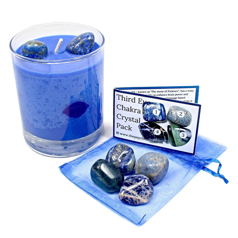 Third Eye Chakra Healing Crystal & Candle Combination Pack
