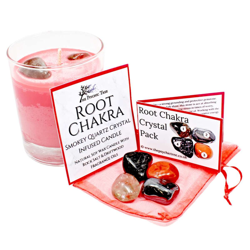 Root Chakra Healing Crystal & Candle Combination Pack