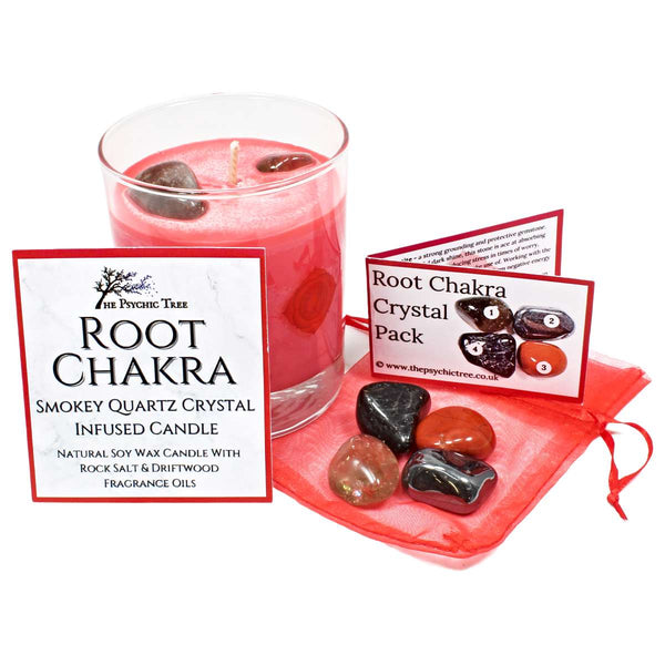 Root Chakra Healing Crystal & Candle Combination Pack