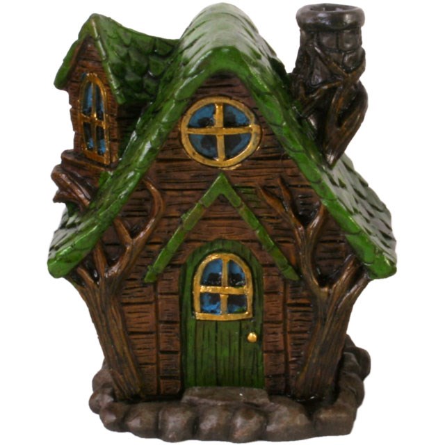 Woody Lodge Fairy House Incense Cone Burner by Lisa Parker