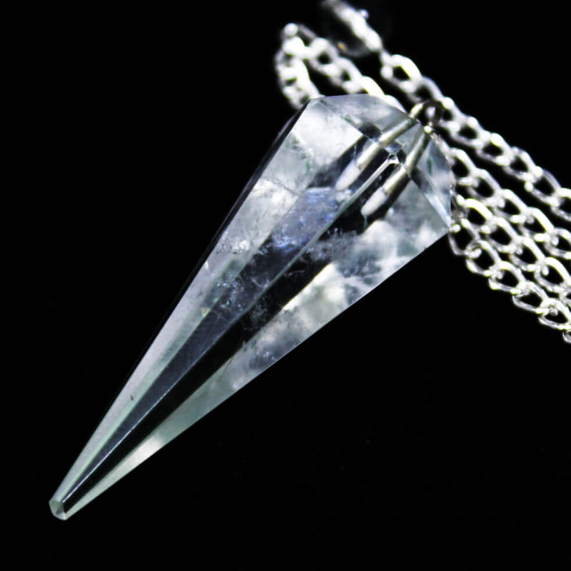 Clear Quartz Faceted Cone Pendulum