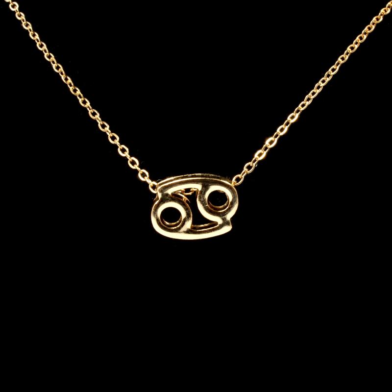 Cancer Zodiac Gold Necklace