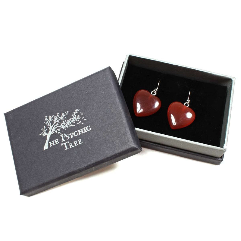 Carnelian Heart Earrings