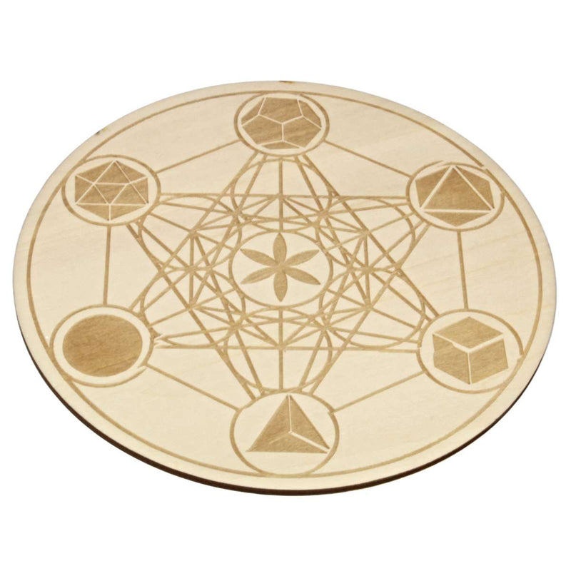 Wooden Geometric Chakra Crystal Grid (15cm)