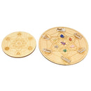 Mini Chakra Crystal & Wooden Geometric Crystal Grid Set