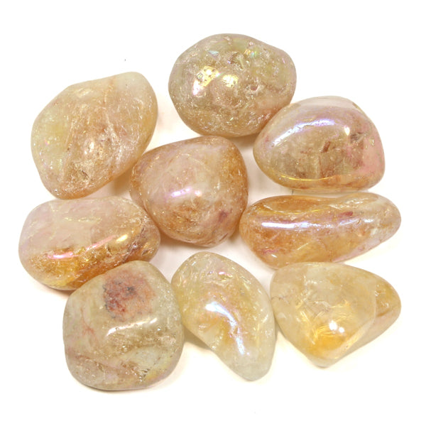 Citrine Aura Polished Tumblestone Healing Crystals