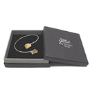 Citrine Crystal Adjustable Silver Bangle