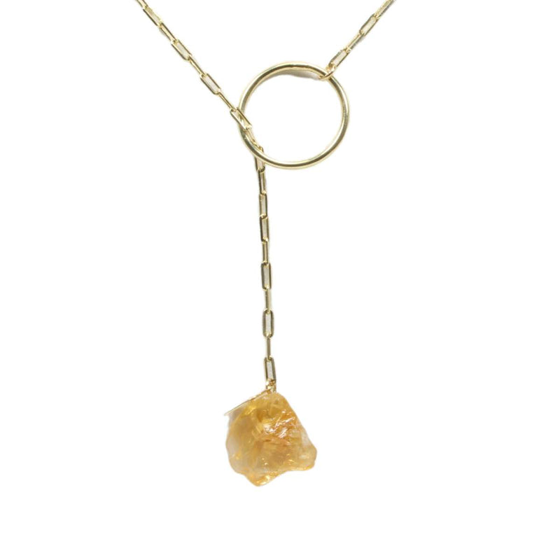Citrine Eternity Necklace - Gold