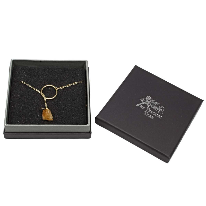 Citrine Eternity Necklace - Gold