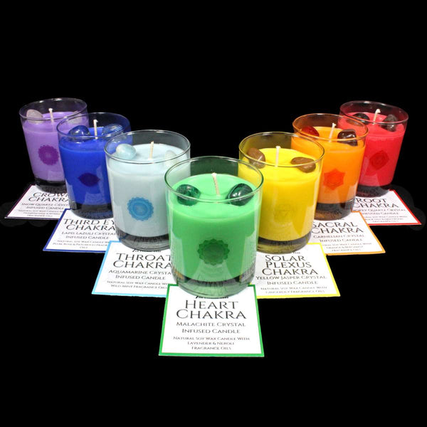 Complete Chakra Crystal Infused Scented Candle Set