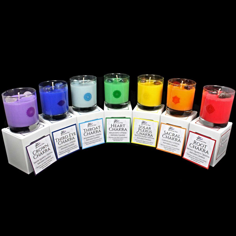 Complete Chakra Crystal Infused Scented Candle Set