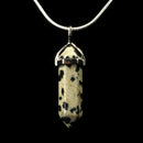 Dalmatian Jasper Crystal Point Pendant With Chain