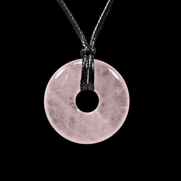 Rose Quartz Crystal Power Ring Pendant Necklace