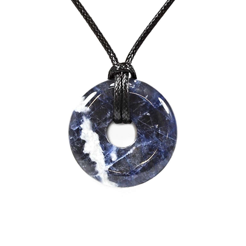 Sodalite Crystal Power Ring Pendant Necklace - Main Image