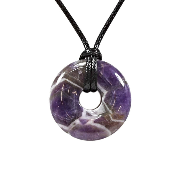 Amethyst Crystal Power Ring Pendant Necklace