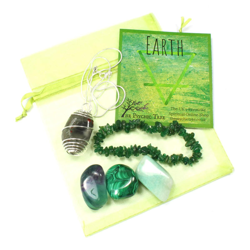 Earth Element Bracelet, Crystal & Necklace Pack