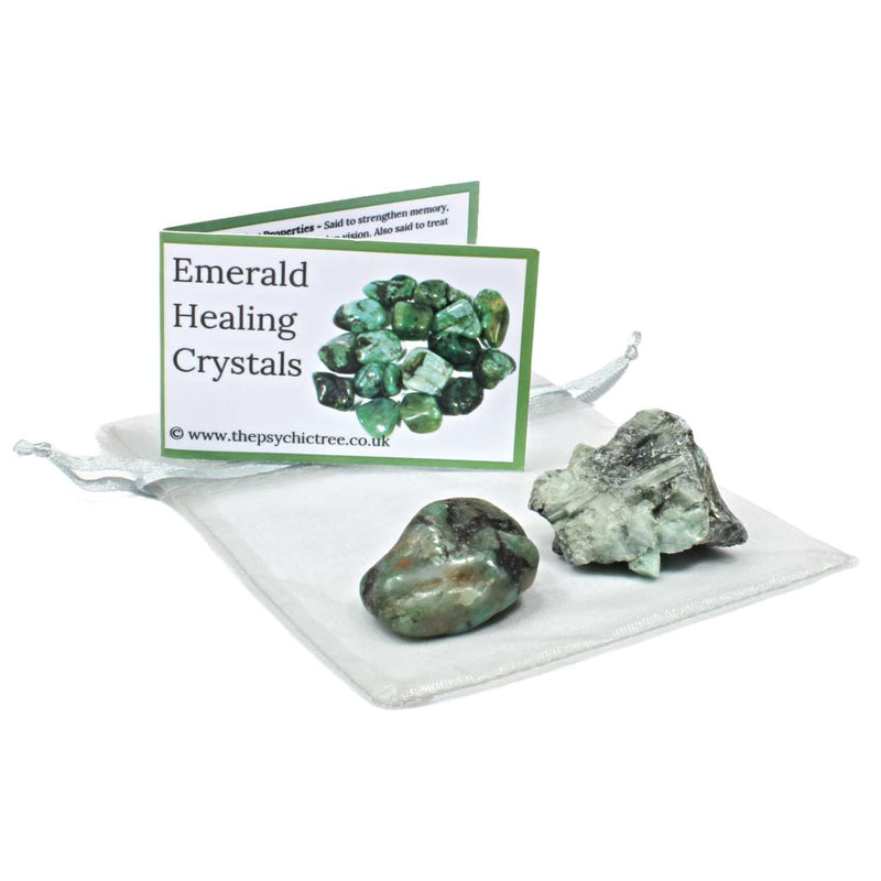 Emerald Rough 'n' Tumble Crystal Pack