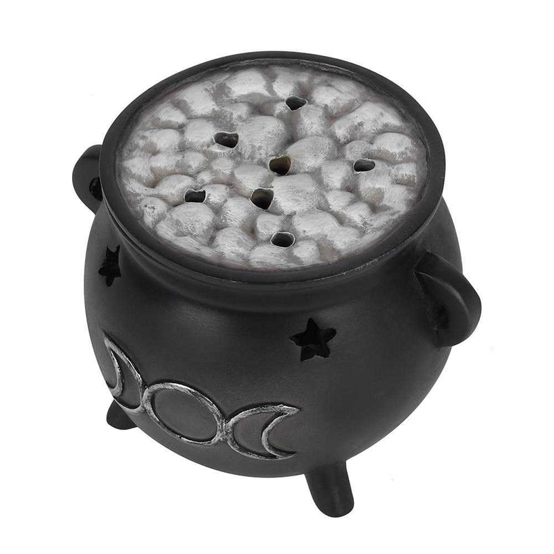 Triple Moon Cauldron Incense Cone Burner