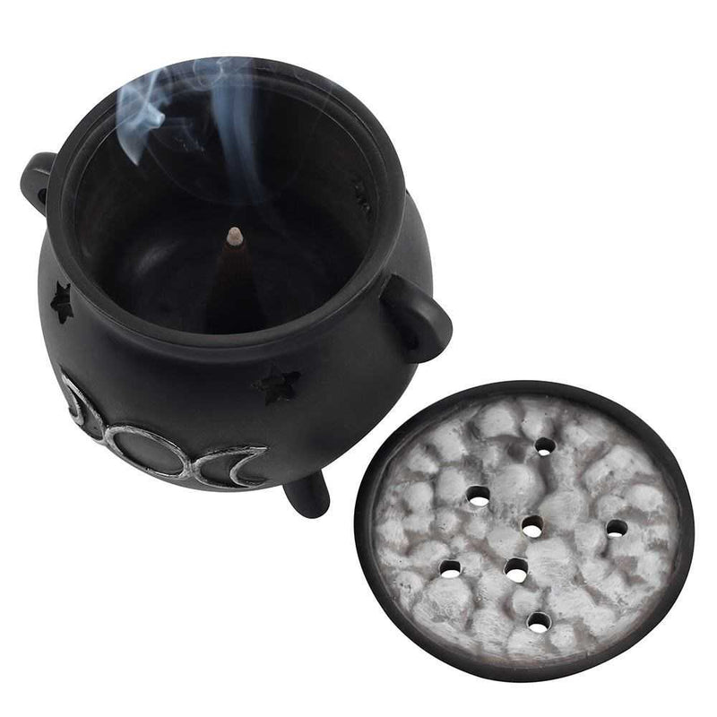 Triple Moon Cauldron Incense Cone Burner