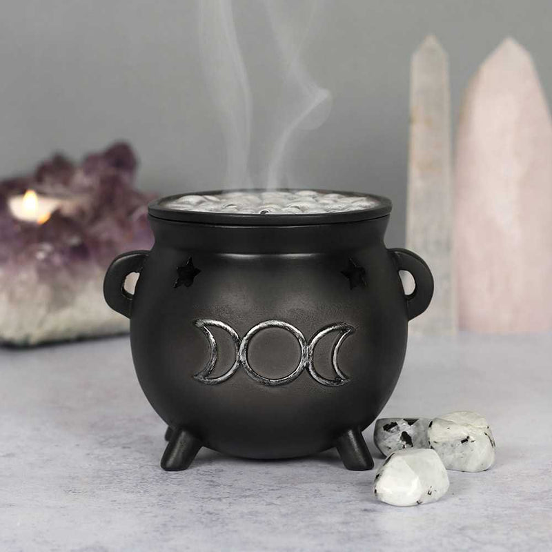 Triple Moon Cauldron Incense Cone Burner