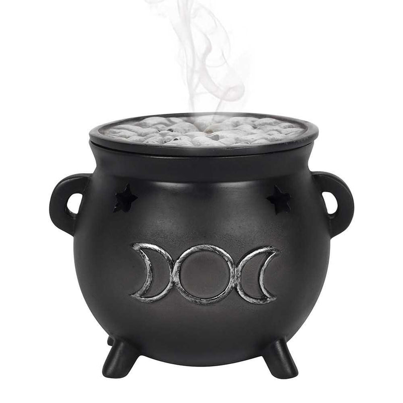 Triple Moon Cauldron Incense Cone Burner