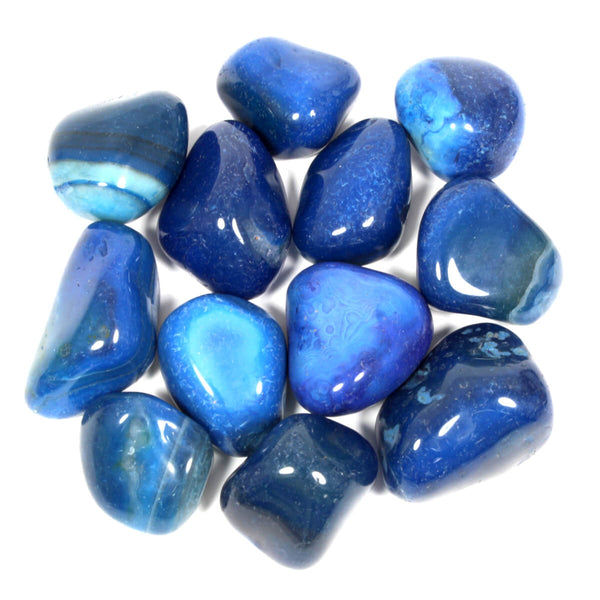 Blue Agate Polished Tumblestone Healing Crystals