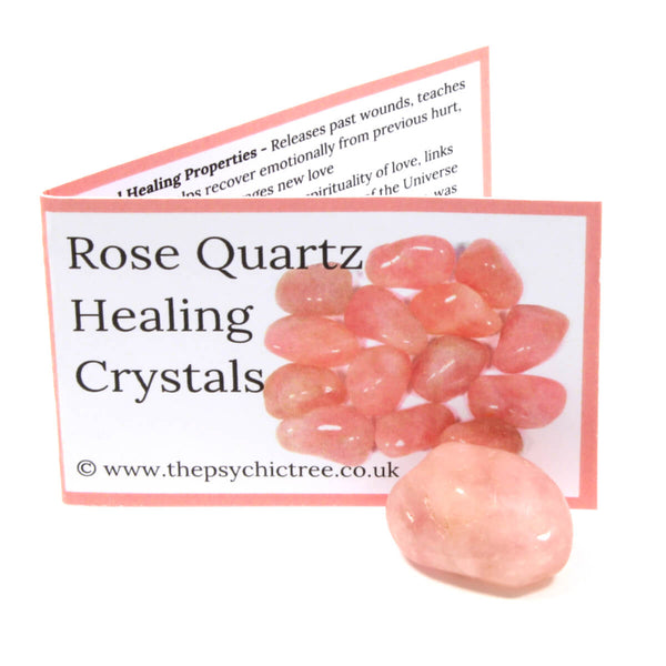 Rose Quartz Polished Crystal & Guide Pack