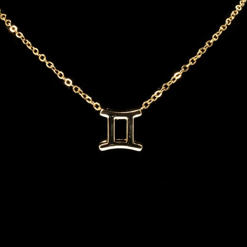 Gemini Zodiac Gold Necklace