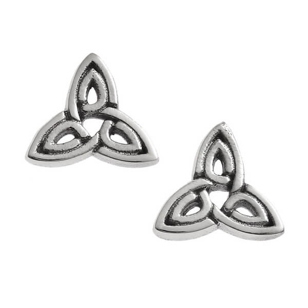 Goddess Triquetra Stud Earrings - Sterling Silver