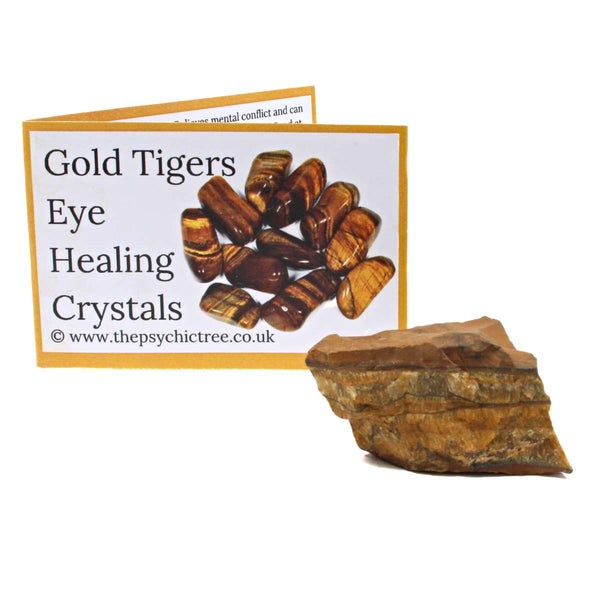 Gold Tigers Eye Rough Crystal & Guide Pack